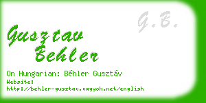 gusztav behler business card